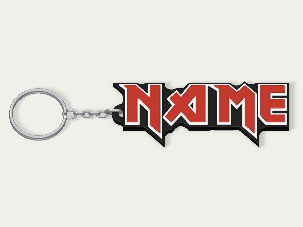 Iron Maiden Schlüsselanhänger mit Namen — Beispiel personalisiertes Design