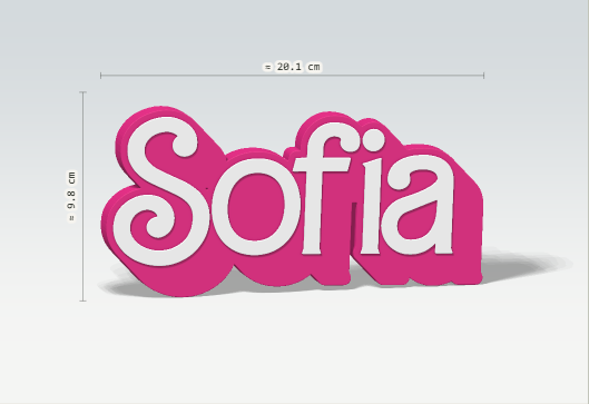 BARBIE DESK SIGN personalised with SOFIA