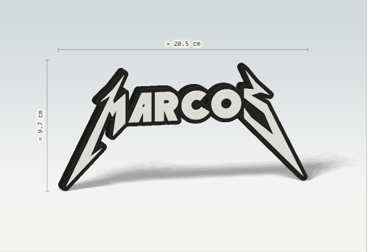 METALLICA DESK SIGN personalised with MARCOS
