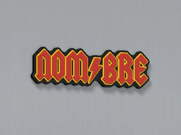 Imán personalizado AC/DC — diseño personalizado de ejemplo