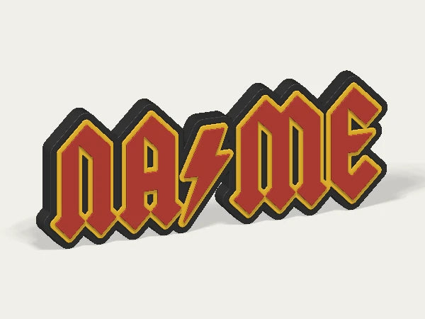 AC/DC Custom Logo Display Sign — example personalised design