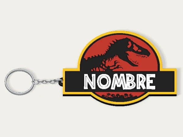 Llavero personalizado Jurassic Park — diseño personalizado de ejemplo