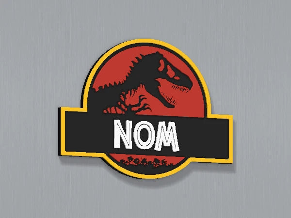 Magnet personnalisé Jurassic Park — design personnalisé en exemple