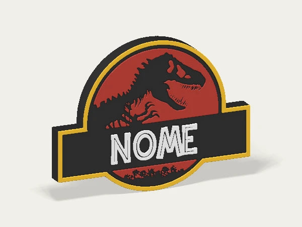 Targa personalizzata Jurassic Park — design personalizzato di esempio