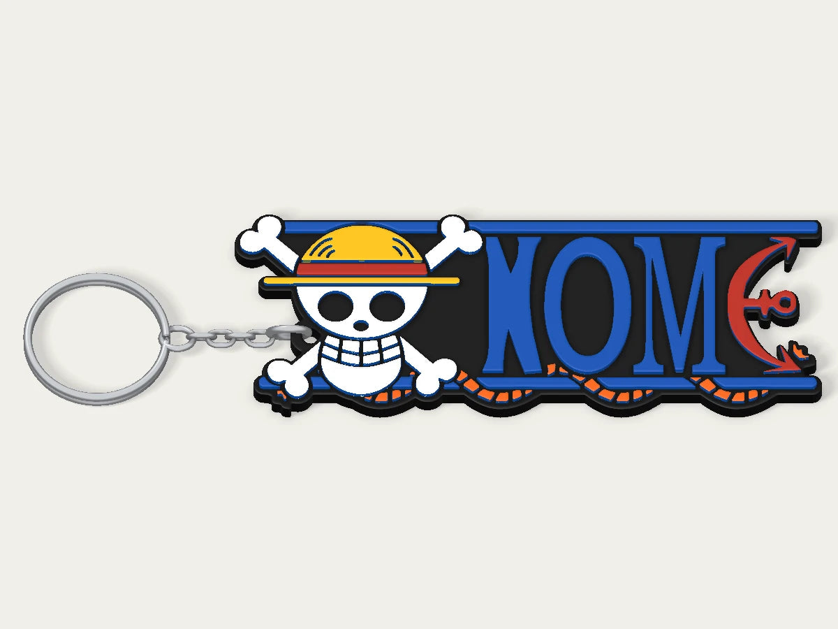 Portachiavi personalizzato One Piece — design personalizzato di esempio
