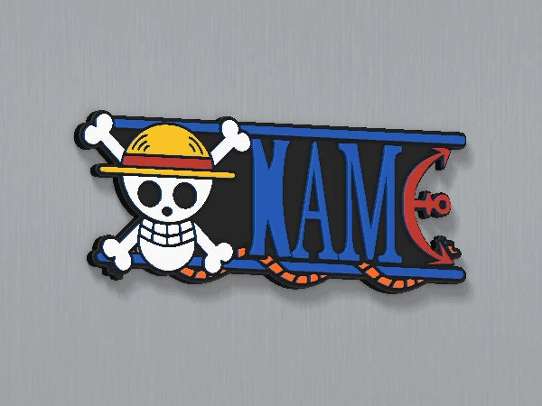 One Piece Custom Name Magnet — example personalised design