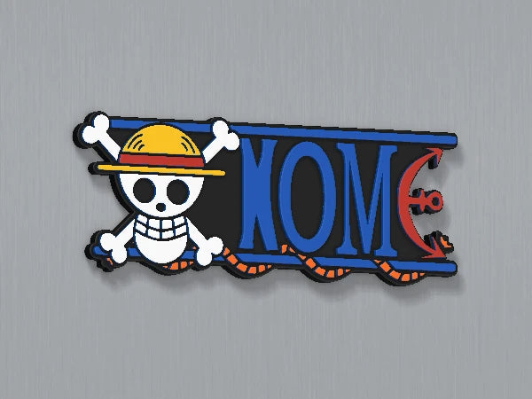 Calamita personalizzata One Piece — design personalizzato di esempio